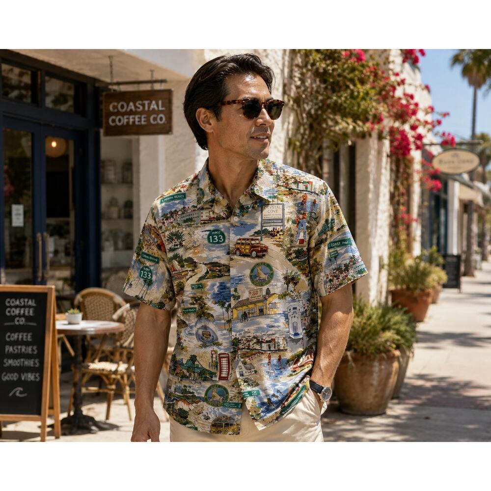 Matt Ryder Laguna Beach CA Scenic Shirt Surf Woody California Resort 52 Chest - Picture 5 of 8